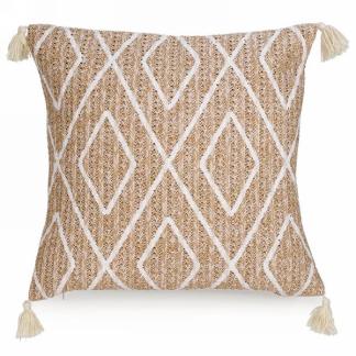 Basket-Feel Diamond-Print Cushion