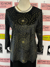 Load image into Gallery viewer, Stretch Velvet With Gold Design Top
