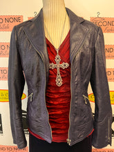 Load image into Gallery viewer, Dark Purple Faux Leather Jacket (Size 10P)
