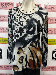 Abstract Animal Print Top