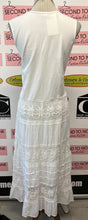 Load image into Gallery viewer, White Cotton Boho Lace Dress (Size L)
