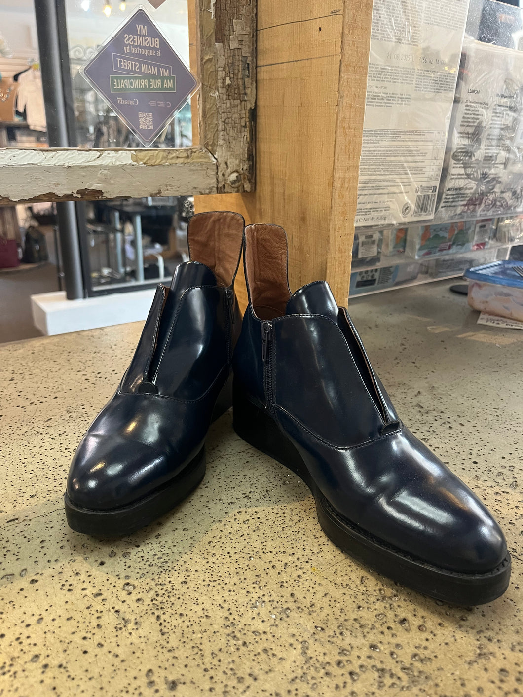 Jeffrey Campbell Patent Leather Booties (Size 38.5= 7.5)
