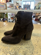 Load image into Gallery viewer, Brown Suede &amp; Leather Heeled Booties (Size 6.5)
