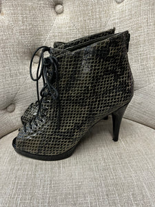Leather Snakeskin ‘High Heel Power’ Heels (Size 8)