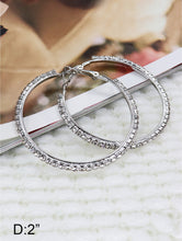 Load image into Gallery viewer, Rhinestone Hoop Earrings
