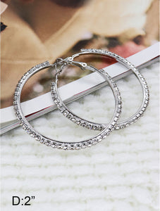 Rhinestone Hoop Earrings