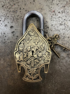 Brass Buddha Head Lock & Keys (Re-Stocked!)