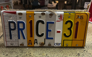 "PRICE 31" Licence Plate Sign