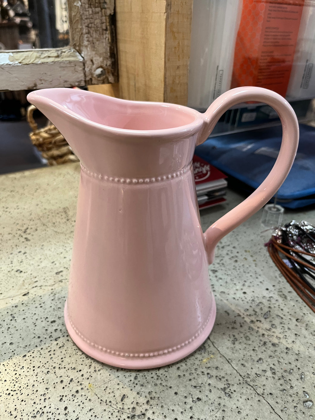 Pink Ceramic Pitcher