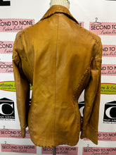 Load image into Gallery viewer, Vintage Kasper Tan Braided Leather Jacket (Size L)
