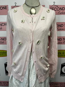 Lord + Taylor Pink Flower Cardigan (Size M)
