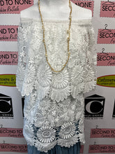 Load image into Gallery viewer, White Crochet Lace Tiered Top (Size S/M)
