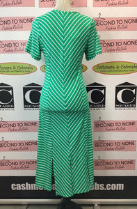 Vibrant Green Striped T-Shirt Dress