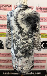 B&W Tie Dye Sheer Sleeve Overlay (Size XL)