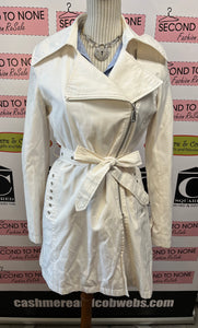 Grommet Accent White Trench Coat (Size S)