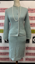 Cargar imagen en el visor de la galería, *AS IS* Dubonnet 2 PC Aqua Blue Sweater &amp; Skirt Set (Size 34)
