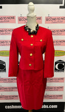 Load image into Gallery viewer, Vintage Eaton’s Cherry Red Wool Skirt &amp; Jacket Set (Size MP)
