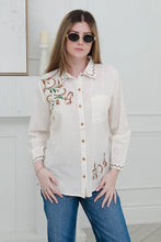 Load image into Gallery viewer, Embroidered Western-Style 100% Cotton Button-Up Shirt

