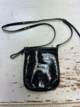 Load image into Gallery viewer, Black Faux Alligator Guess Crossbody
