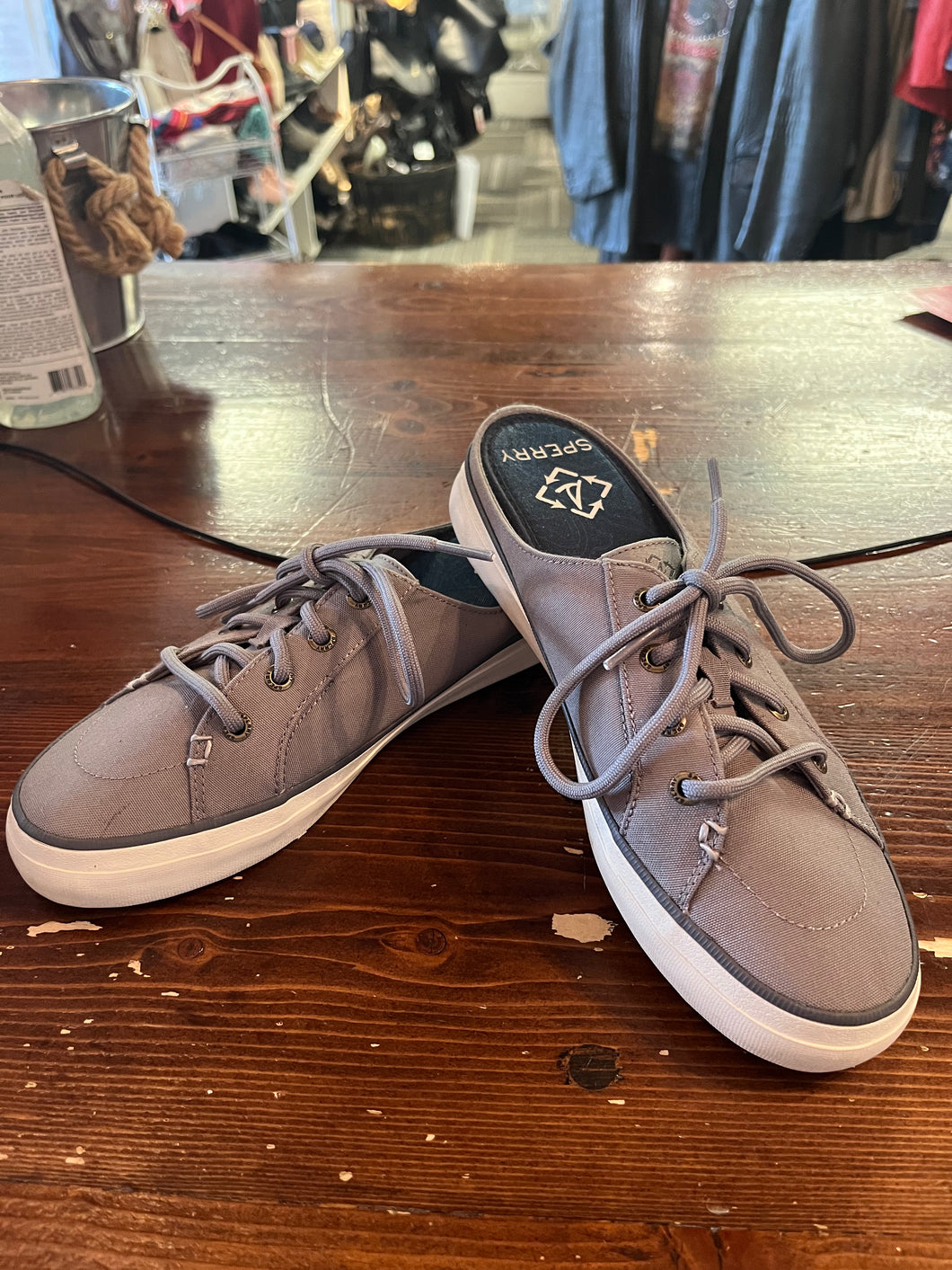 Sperry Grey Mule Sneakers (Size 6)