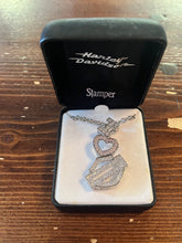 Load image into Gallery viewer, I Heart Harley Davidson Sterling Silver Gem Necklace
