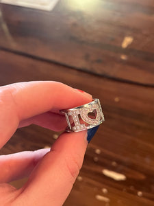 I Heart Harley Davidson Gem Ring (Size 8/9)