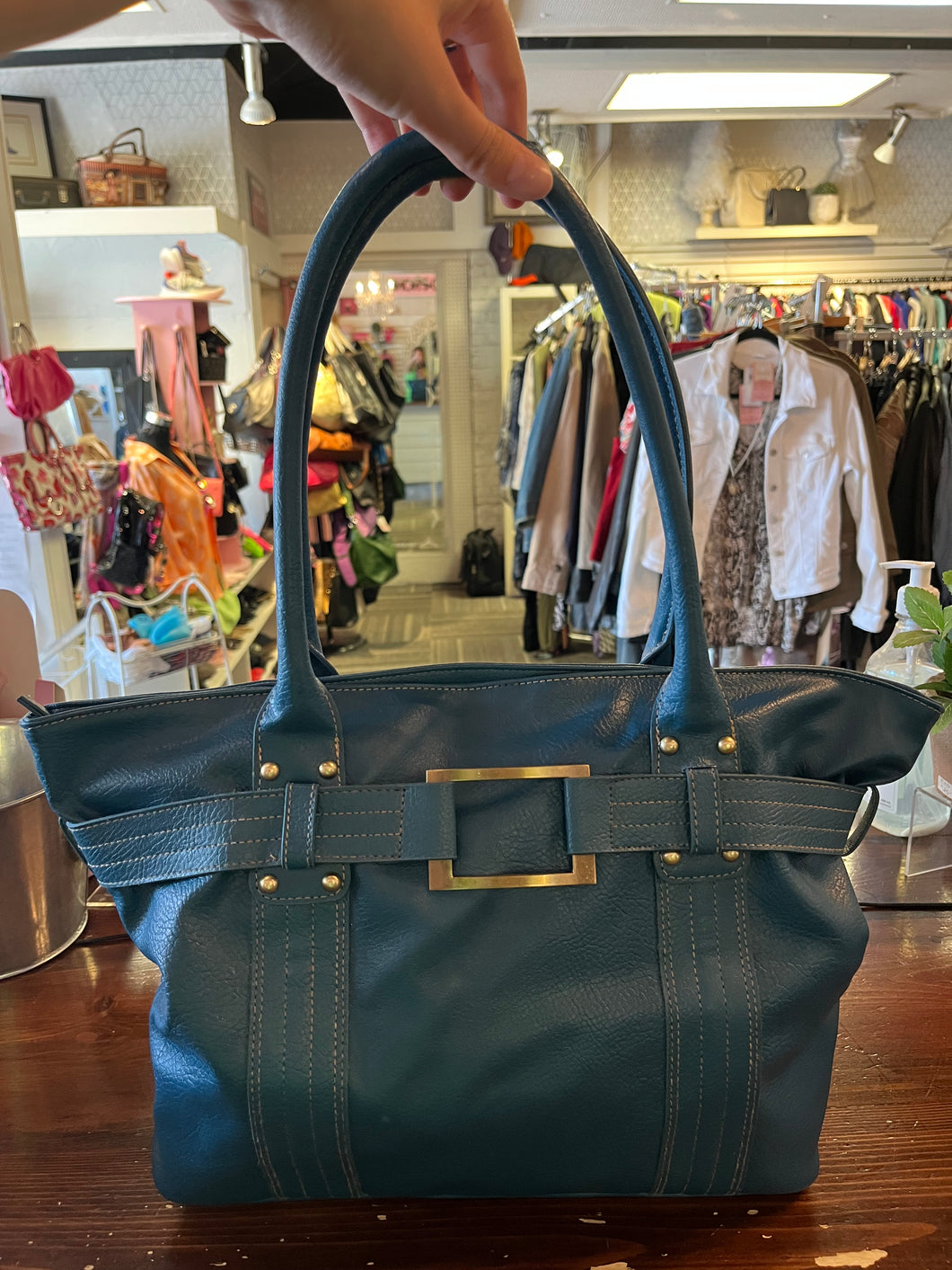 Avon Blue Tote Purse (With interior organizers!)