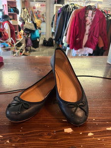 J. Crew Black Leather Ballet Flats (Size 8)