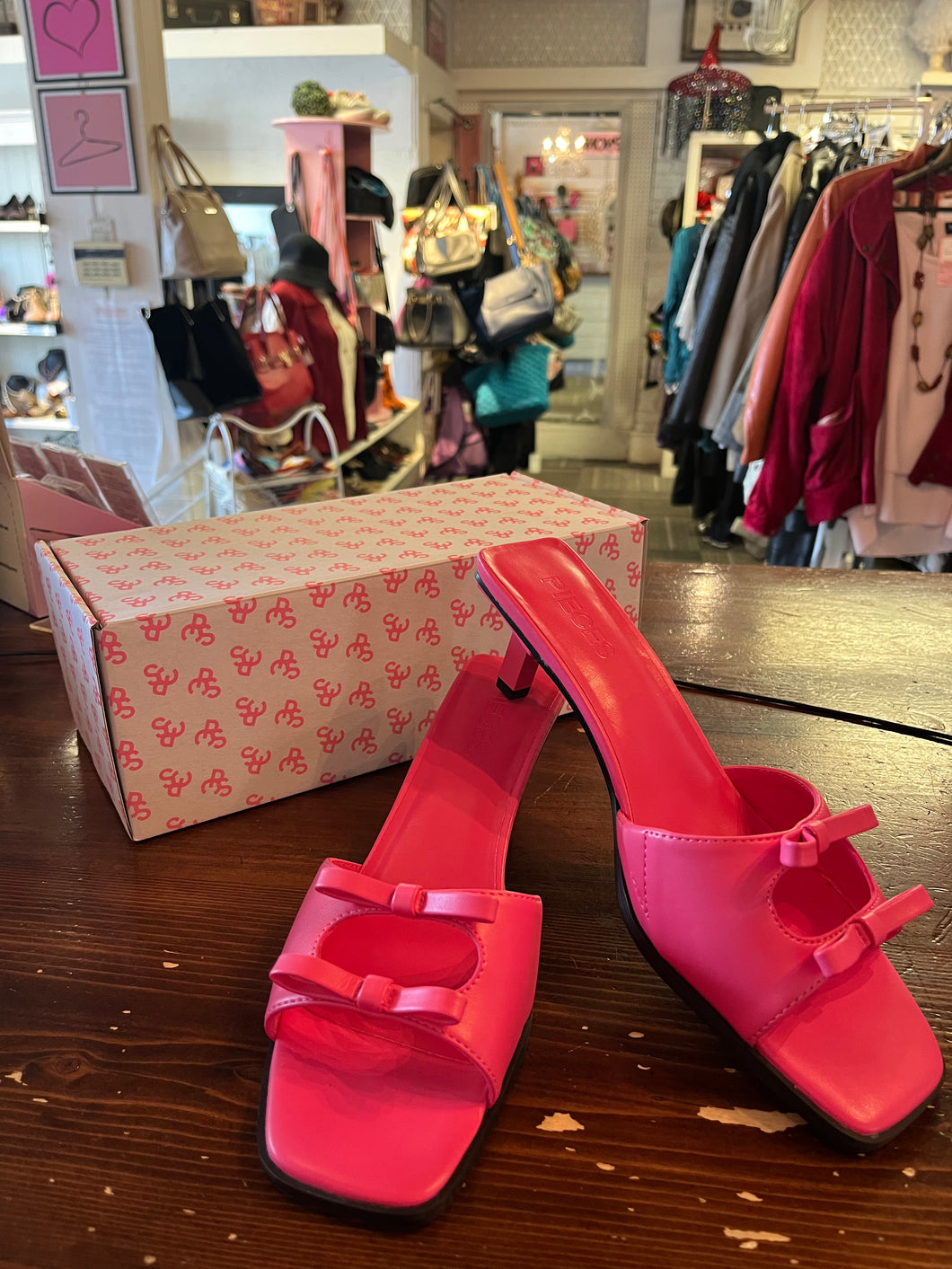 Hot Pink Kitten Heels with Box (Size 9)
