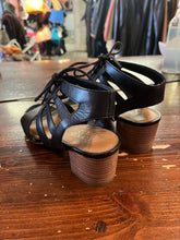 Load image into Gallery viewer, Franco Sarto Black Leather Cut Out Sandals (Size 7.5)
