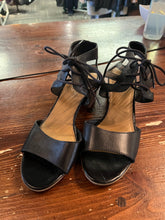 Load image into Gallery viewer, Franco Sarto Black Leather Cut Out Sandals (Size 7.5)

