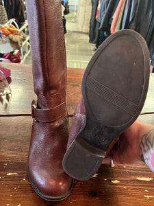 Naturalizer Wide Calf Brown Leather Riding Boots (Size 7.5)
