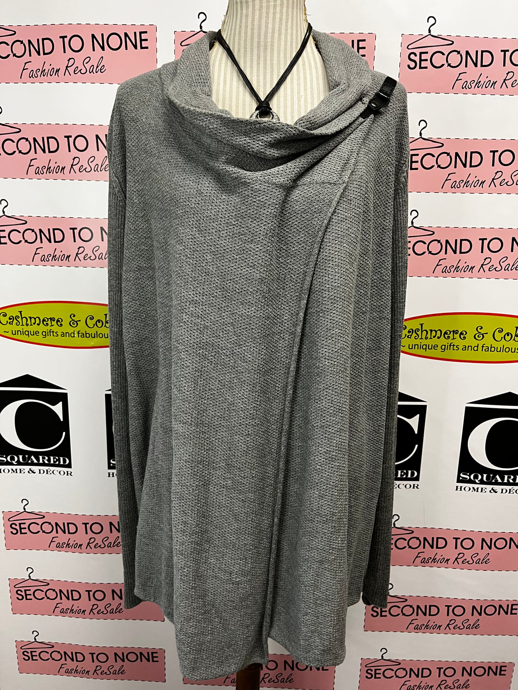 Alfred Sung Wrap Front Buckle Cardigan (Size XL)