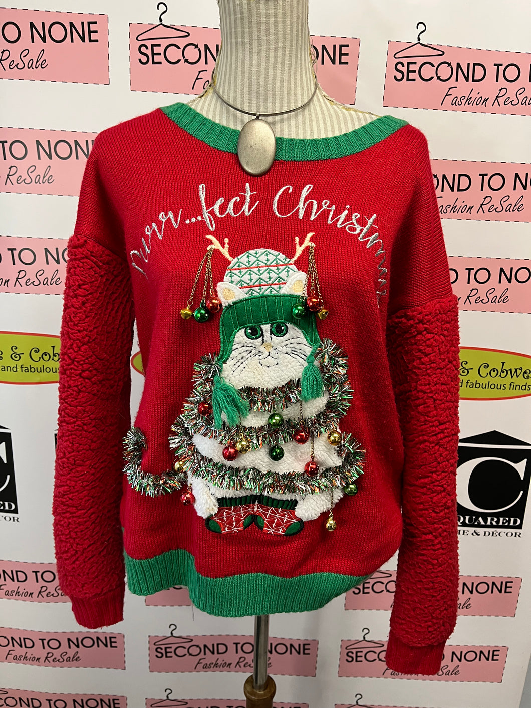 Purr…fect Christmas Sweater (Size L)