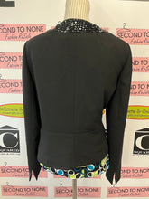 Load image into Gallery viewer, Vintage Black Bling Neck Jacket (Size 14)
