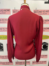 Load image into Gallery viewer, Vintage Pleated Front Button Neck Blouse (Size 12)
