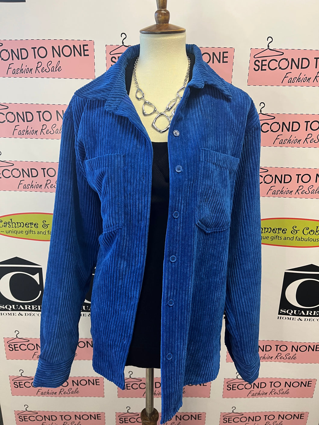 Royal Blue Corduroy Overshirt (Size XL)