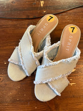 Load image into Gallery viewer, Esprit Light Denim Fringe Sandals (Size 7)
