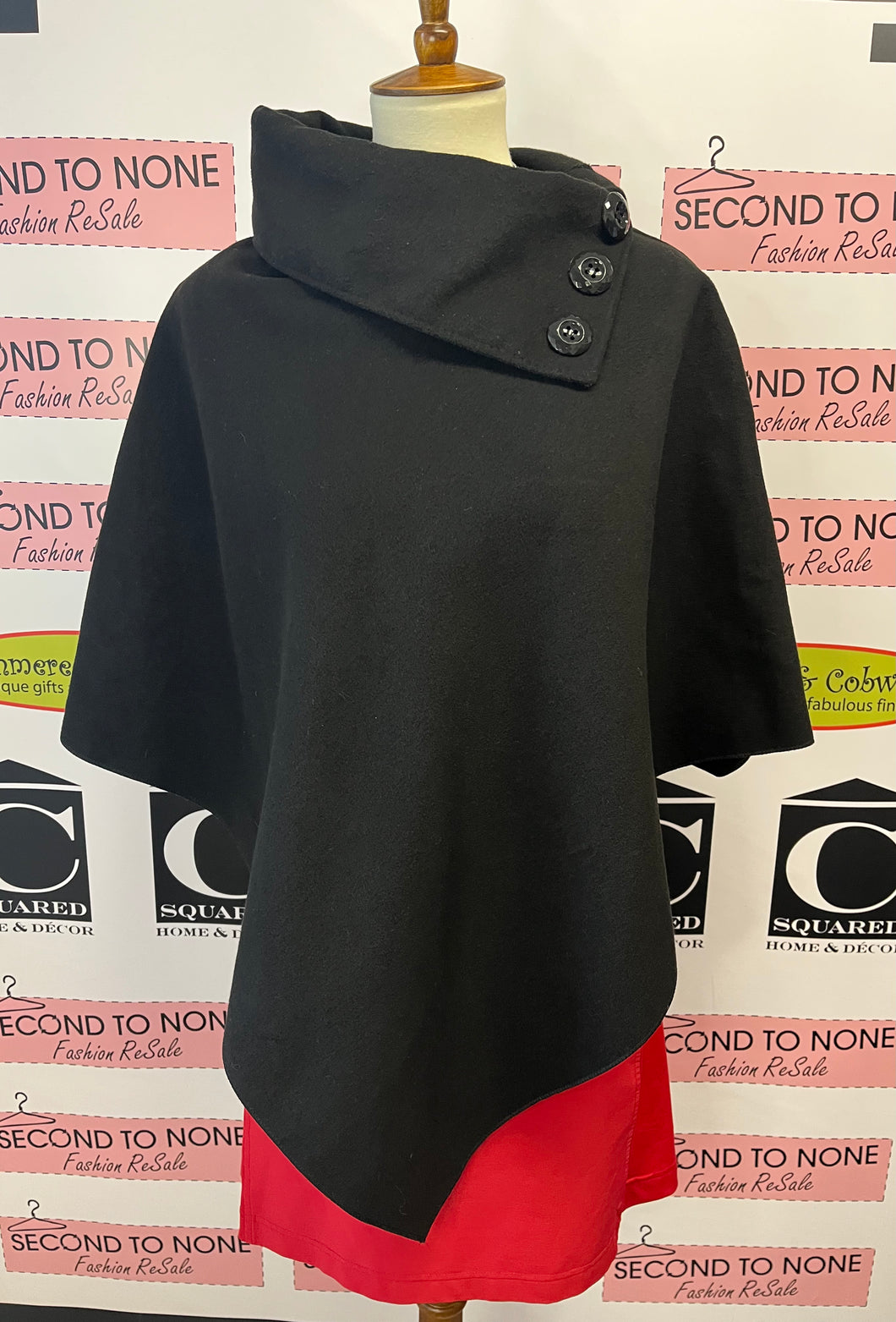 Made In Italy Asymmetrical Poncho (Size S)