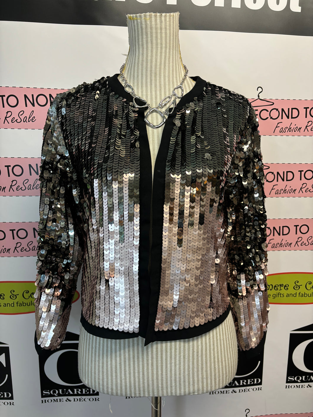 Michel Studio Sequinned Jacket (Size 12)