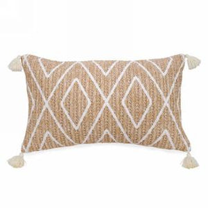 Diamond Motif Natural Cushion