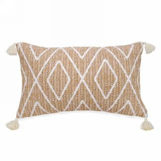 Diamond Motif Natural Cushion