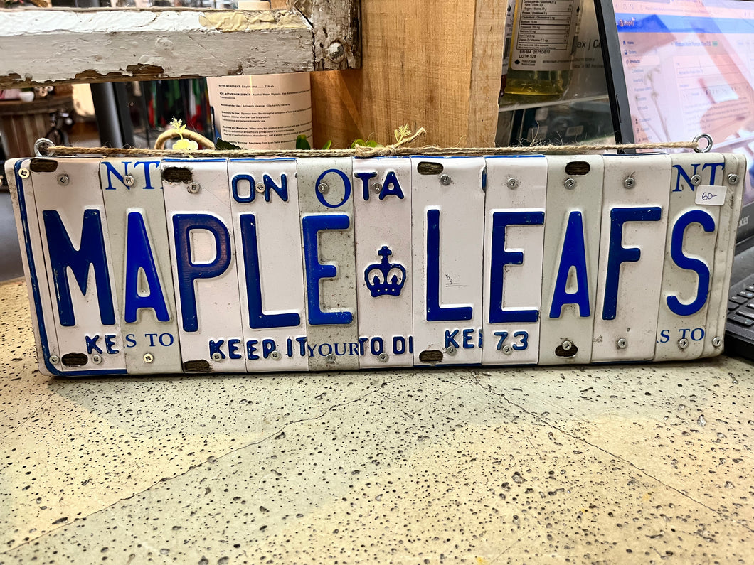 MAPLE LEAFS Licence Plate Sign