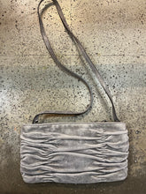 Load image into Gallery viewer, Michael Kors Ruched Convertible Silver Clutch
