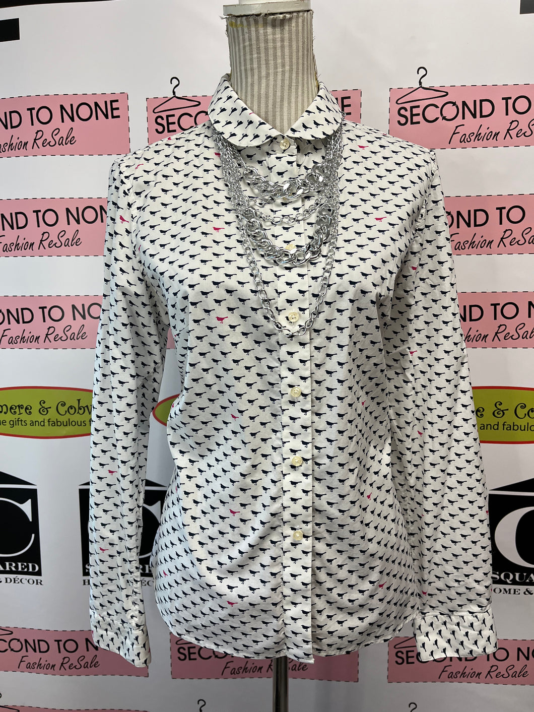 Saville Row Company Bird Print Shirt (Size 12/UK 16)