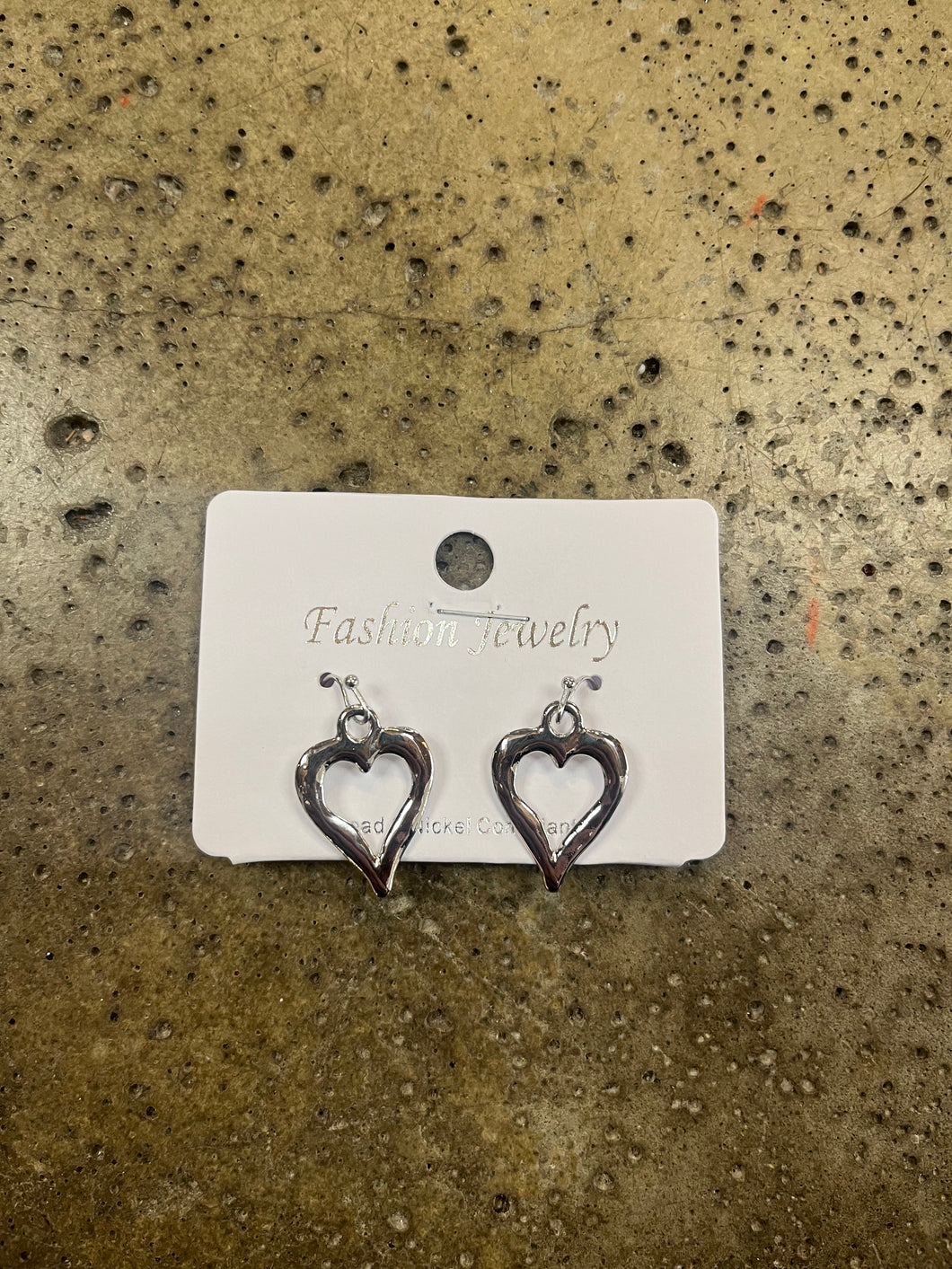 Mini Silver Cut Out Heart Dangle Earrings