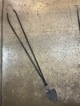 Load image into Gallery viewer, Black Sparkly Heart Long Pendant Necklace

