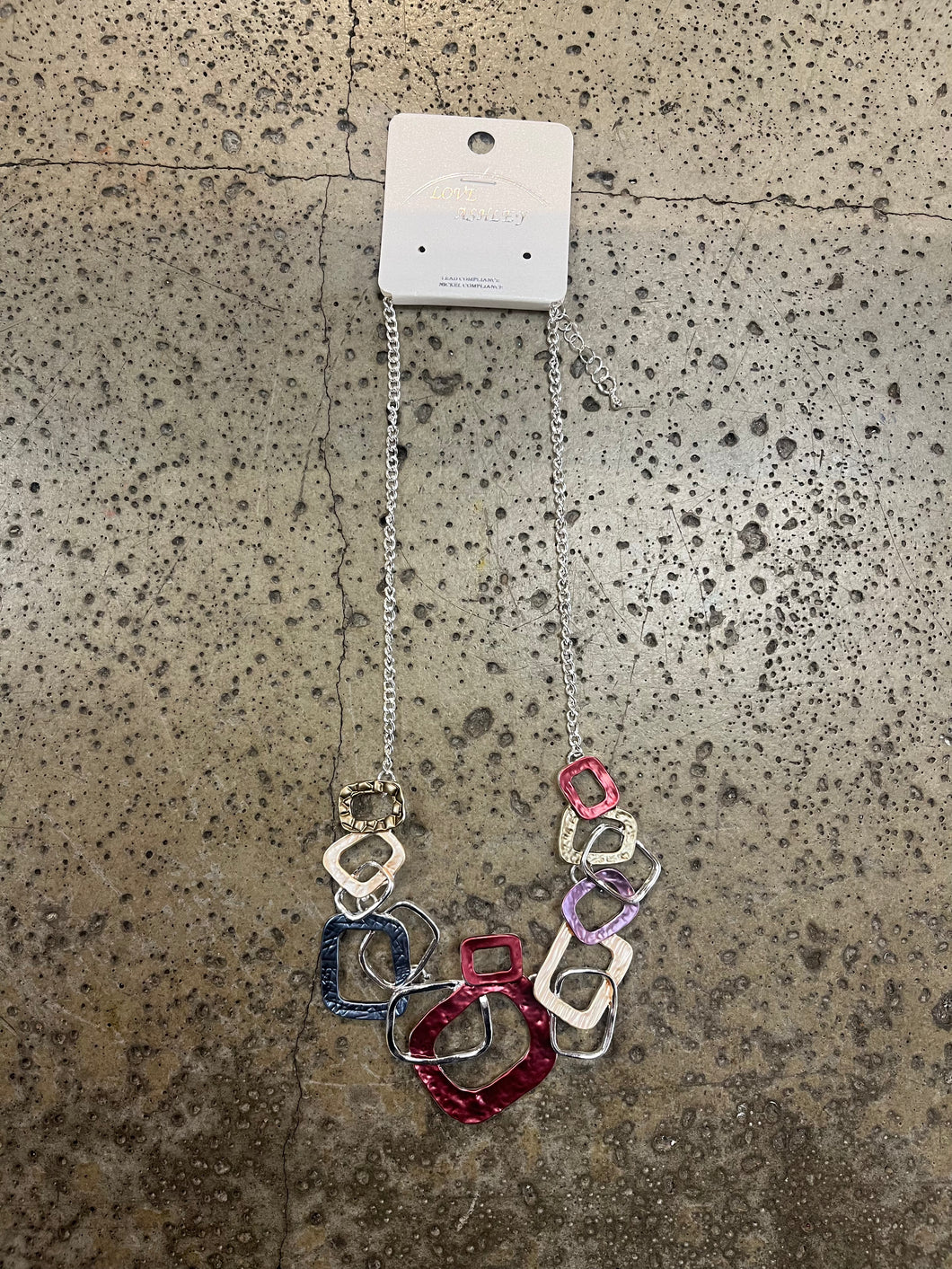 Colourful Squares Statement Necklace
