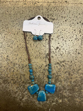 Load image into Gallery viewer, Teal Ceramic Adjustable Beaded Necklace
