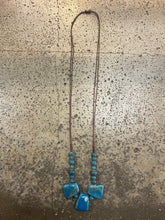 Load image into Gallery viewer, Teal Ceramic Adjustable Beaded Necklace
